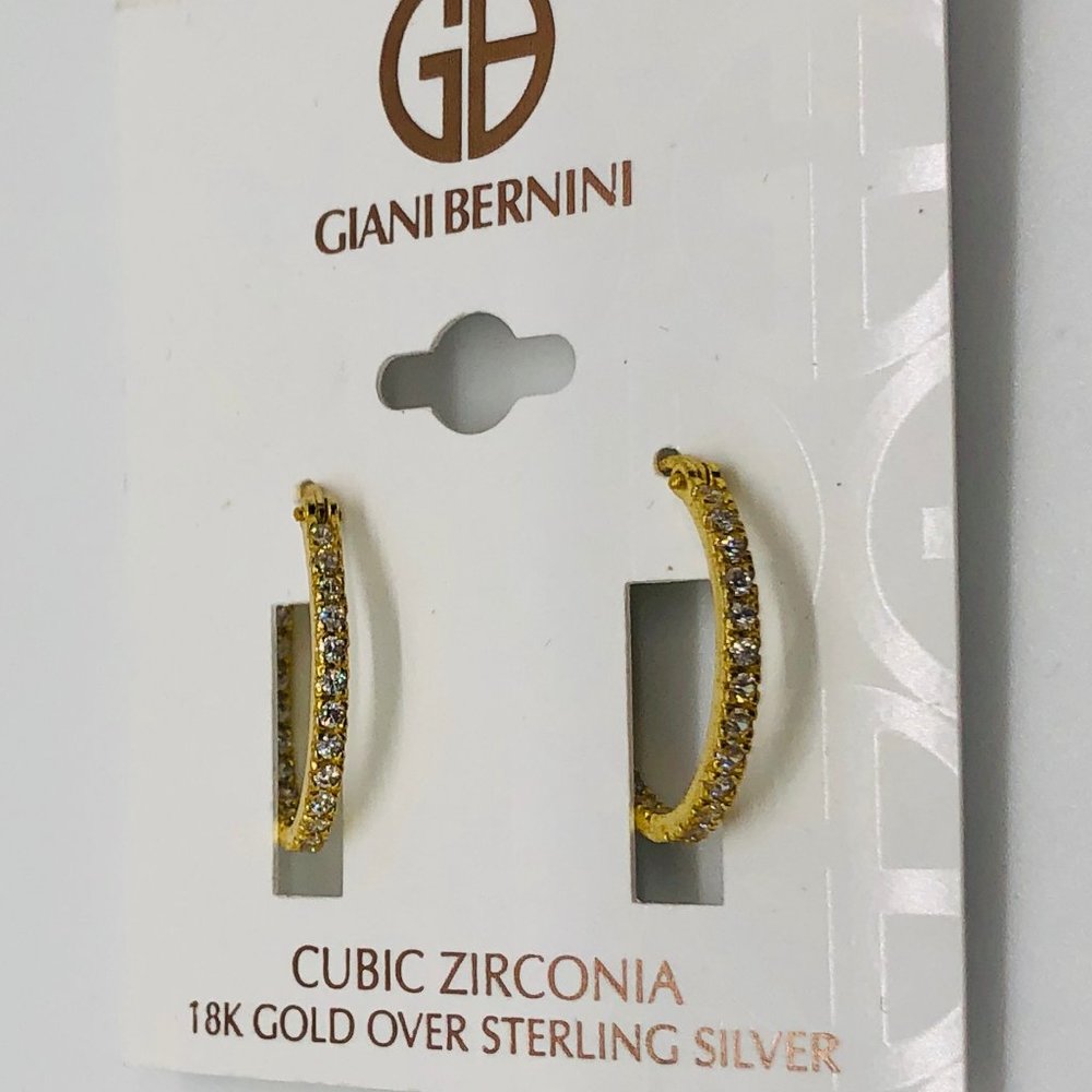 Brand New Giani Bernini Gold Cubic Zirconia Hoops